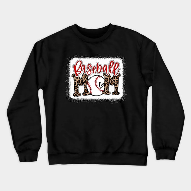 Baseball Mom Leopard Baseball Mom Crewneck Sweatshirt by Wonder man 